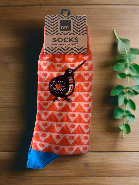 Socks - Kiwiana Kiwi (Orange)