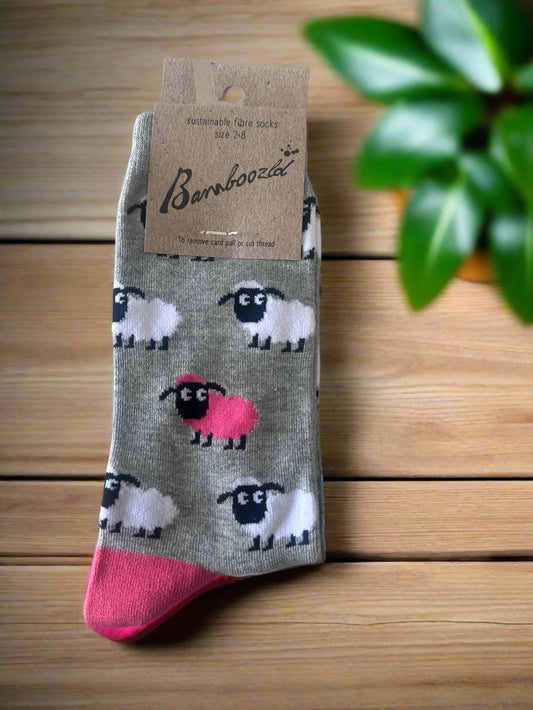 Socks - Kiwiana Sheep (Pink)