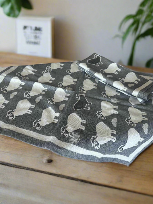 Tea Towel - Sheep (Black)